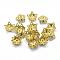 Brass Bead Caps, Lead Free & Cadmium Free & Nickel Free, 5-Petal, Raw(Unplated), 9x3mm, Hole: 1mm