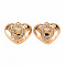 Brass Micro Pave Clear Cubic Zirconia Pendants, Nickel Free, Real 18K Gold Plated, Heart with Word, Letter.D, 12x15x3.5mm, Hole: 1.2mm