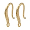 Brass Earring Hooks, Cadmium Free & Lead Free, Real 24K Gold Plated, 15x9x2mm, Hole: 1.4mm, Pin: 0.8mm