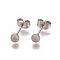 Tarnish Resistant 304 Stainless Steel Stud Earrings, Ball Stud Earrings, Textured, with Earring Backs, Stainless Steel Color, 15x4mm, Pin: 0.8mm