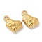 Ion Plating(IP) 304 Stainless Steel Charms, Heart Charm, Real 18K Gold Plated, 15x9.5x4.5mm, Hole: 1.6mm