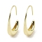 Brass Dangle Earrings, Double Horn, Golden, 36x25.5x7mm