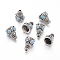 Tibetan Style Alloy Bead Cone, with Enamel, Cone, Antique Silver, Deep Sky Blue, 16.5x12.5mm, Hole: 2mm, Inner Diameter: 10mm