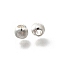 Brass Beads, Cadmium Free & Nickel Free & Lead Free, Round, Silver, 4.5x4mm, Hole: 1.8mm