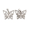 Non-Tarnish 201 Stainless Steel Pendants, Butterfly Charm, Stainless Steel Color, 22.5x27.8x1.5mm, Hole: 6.5x3mm
