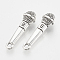 Tibetan Style Alloy Pendants, Cadmium Free & Lead Free,, Microphone, Antique Silver, 25x8x6.5mm, Hole: 2mm
