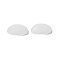 Glass Cabochons,  Faceted, Oval, White, 10x18x4.5mm