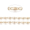 Brass Bar Link Chains, with Spool, Soldered, Cadmium Free & Nickel Free & Lead Free, Real 18K Gold Plated, 5x1.5x1mm, about 32.8 Feet(10m)/roll