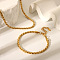 Stainless Steel Cuban Link Chain Bracelets & Necklaces Sets for Women, High-end and Trendy, Real 18K Gold Plated