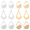 12Pcs 3 Style 201 Stainless Steel Pendants, Laser Cut, Teardrop, Golden & Stainless Steel Color, 30~39x21~22x1mm, Hole: 1.4~1.5mm, 4pcs/style