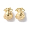 Brass Charms, Lucky Bag Charms, Cadmium Free & Nickel Free & Lead Free, Real 18K Gold Plated, 9x6.5x6mm, Hole: 1mm