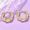 Brass Hoop Earrings, Rack Plating, Long-Lasting Plated, Lead Free & Cadmium Free, Twist Ring, Real 18K Gold Plated, 16x17x4.5mm
