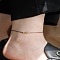 Adjustable Brass Fish Braided Bead Anklets, Golden, Cerise, Inner Diameter: 2-1/2 inch(65mm)