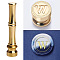 Golden Tone Brass Wax Seal Stamp Head with Bamboo Stick Shaped Handle, for Greeting Card Making, Letter W, 74.5x15mm