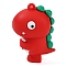 PVC Plastic Pendants, Dinosaur, FireBrick, 43x31x25.5mm, Hole: 2.5mm