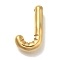 PVD Vacuum Plating 304 Stainless Steel Pendants, Real 18K Gold Plated, Letter Charm, Letter J, 19.5x11.5x4.5mm, Hole: 2mm
