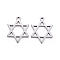 Tarnish Resistant 201 Stainless Steel Pendants, Cut-Out, for Jewish, Star of David, Stainless Steel Color, 25x19.5x1.5mm, Hole: 1.5mm