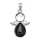 Natural Obsidian Pendants, Angle, 20mm
