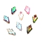 K9 Glass Pendants, with Light Gold Brass Finding, Arrow Charms, Mixed Color, 30x16.5x6mm, Hole: 1.4mm