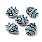 Handmade Lampwork Beads, Fish, Light Sky Blue, 18x22.5x10.5mm, Hole: 1.2mm