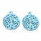 Spray Painted Alloy Pendants, Cadmium Free & Nickel Free & Lead Free, Branch, Cornflower Blue, 22x18.5x2mm, Hole: 1.6mm