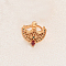 Vintage Geometric Luxury Brass Pave Cubic Zirconia Rings for Women, Golden, Red, Inner Diameter: 16~18mm