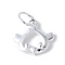 925 Sterling Silver Chinese Zodiac Outline Charms, with Jump Rings, Silver Color Plated, Rooster, 9.5~15x10~11.5x1~2mm, Hole: 3.5mm