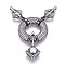 Brass Micro Pave Cubic Zirconia Pendants, Multi-strand Links, Gunmetal, 48x35x5mm, Hole: 1mm and 1x4.5mm