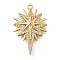 Brass Micro Pave Clear Cubic Zirconia Pendants, Star Charms, Real 18K Gold Plated, 27.5x18x4mm, Hole: 1.4mm