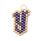 Handmade MIYUKI Seed Beads, Loom Pattern Letter Pendants, with 304 Stainless Steel Jump Rings, Letter Y, 18x12x2mm, Hole: 2.5mm