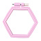 Adjustable ABS Plastic Hexagon Embroidery Hoops, Embroidery Circle Cross Stitch Hoops, for Sewing, Needlework and DIY Embroidery Project, Pink, 155x140mm