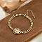 Brass Micro Pave Clear Cubic Zirconia Link Bracelets, Curb Chains Jewely for Women, Real 18K Gold Plated, Heart, 7 inch(17.7cm), Heart: 22.5x18x3.5mm 
