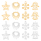 16Pcs 4 Style 201 Stainless Steel Pendants, Laser Cut, Golden & Stainless Steel Color, 15.5~16.5x13.5~15.5x1mm, Hole: 1~1.4mm, 4pcs/style