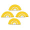 Handmade Polymer Clay Cabochons, Half Round/Semi Circle, Gold, 21.5x41.5~43x3.5~4mm