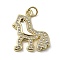 Brass Micro Pave Cubic Zirconia Pendants, Cadmium Free & Lead Free, with Shell, Real 18K Gold Plated, 20x18x3mm, Hole: 3.4mm