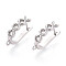 Brass Hoop Earring Findings, Cadmium Free & Nickel Free & Lead Free, Coin, Real Platinum Plated, 20x13x5mm, Hole: 1.4~1.5mm, Pin: 0.9mm