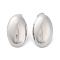 Non-Tarnish 304 Stainless Steel Stud Earrings, Oval, Stainless Steel Color, 22x13.5mm