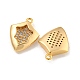 Латунные микропаве прозрачные подвески с фианитом KK-U006-07G-04-2