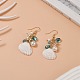 Серьги с подвесками из ракушек EJEW-TA00208-2