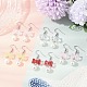 Серьги-подвески из прозрачного стекла с бантом EJEW-JE06353-1