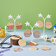 16 шт. подвески из смолы и дерева с двухцветной печатью WOOD-BT0001-13-7
