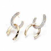 Серьги-гвоздики из циркония KK-T062-41G-NF