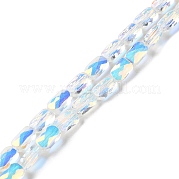 Прозрачные стеклянные бусины гальваническим пряди GLAA-Q099-G01-06