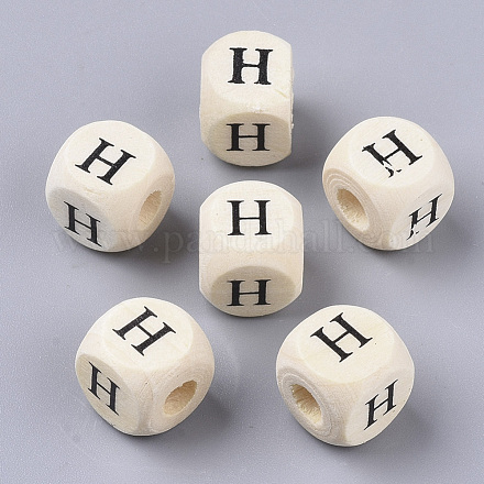 Печатные бусы из натурального дерева WOOD-T026-001H-1