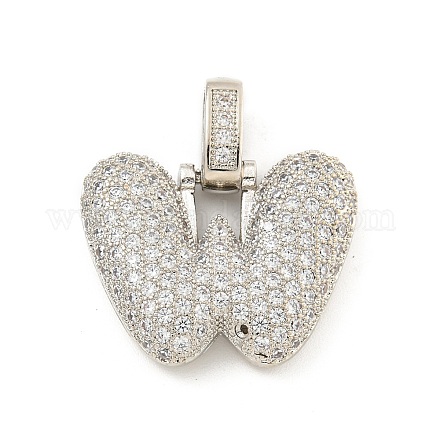 Латунные микропаве прозрачные подвески с фианитом KK-B099-01P-W-1