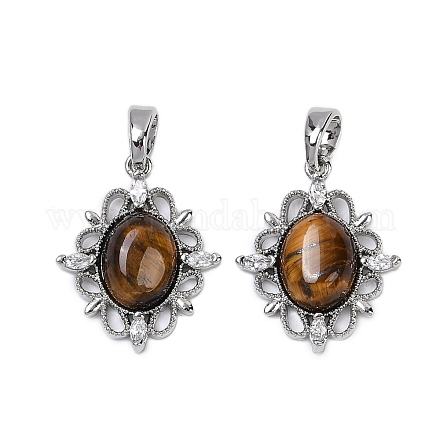 Латунные микропаве прозрачные подвески с фианитом KK-P302-23P-1