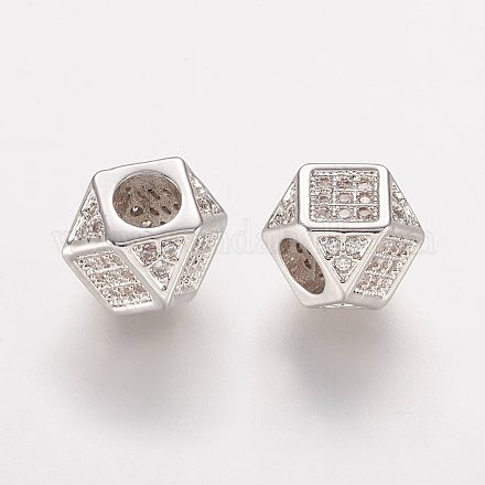 Латунные микро проложить кубического циркония бусы ZIRC-K063-20P-1