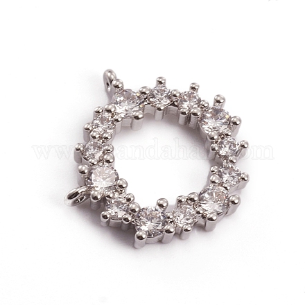 Латунные микропаве прозрачные подвески с фианитом ZIRC-L091-032P-1