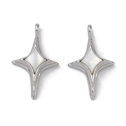 Латунные подвески из ракушек KK-G497-09P-1
