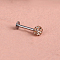 316L Surgical Stainless Steel Round Ball Threadless Labrets, with Polymer Clay Rhinestone, Stainless Steel Color, Light Smoked Topaz, 8mm, Pin: 1.2mm, Head: 4mm